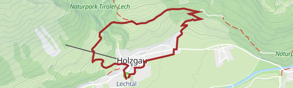 Route map: Holzgau - Hängebrückenrunde
